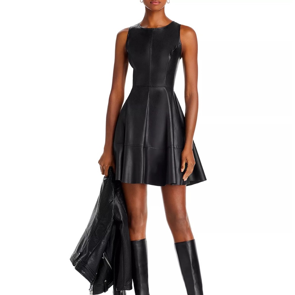French Connection Black Leather Dress